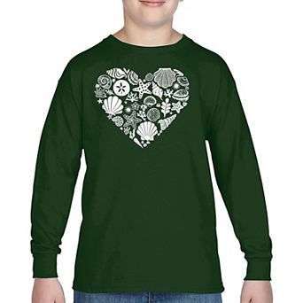 Sea Shells - Boy's Word Art Long Sleeve T-shirt