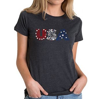 Usa Fireworks - Women's Premium Blend Word Art T-shirt