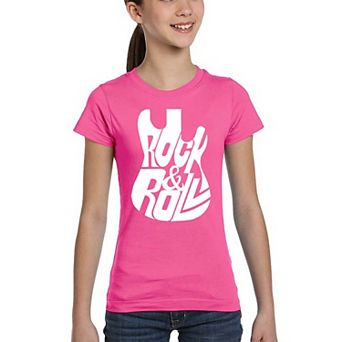 Rock And Roll Guitar - Girl's Word Art T-shirt