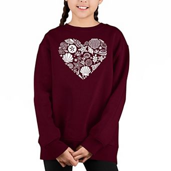 Sea Shells - Girl's Word Art Crewneck Sweatshirt