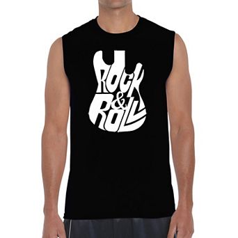 Rock And Roll Guitar - Men's Word Art Sleeveless T-shirt