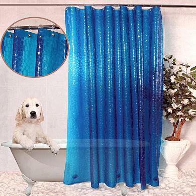 Heavy 8g Peva Shower Curtain Liner, 3d Semi Transparent Design, 70 X 72 Inch, Plastic Hooks Included