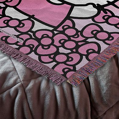 Hello Kitty More Bows Woven Jacquard Throw Blanket 46" x 60"