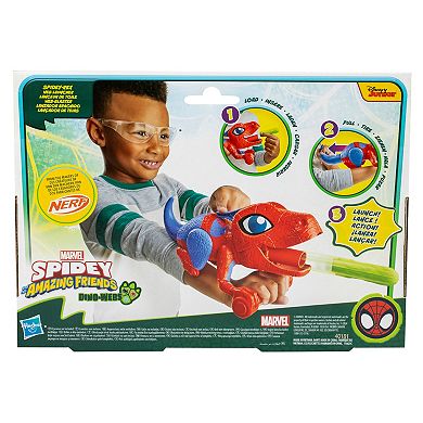 Hasbro Marvel Spidey and His Amazing Friends Dino-Webs NERF Spidey-Rex Web Launcher