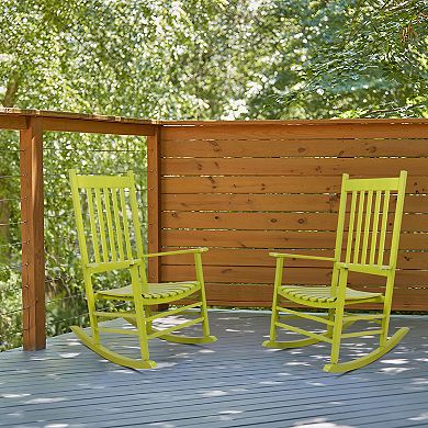 Shine Company 2-Piece Vermont Indoor/Outdoor Wooden Porch Rocker Set