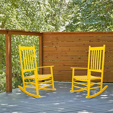 Shine Company 2-Piece Vermont Indoor/Outdoor Wooden Porch Rocker Set