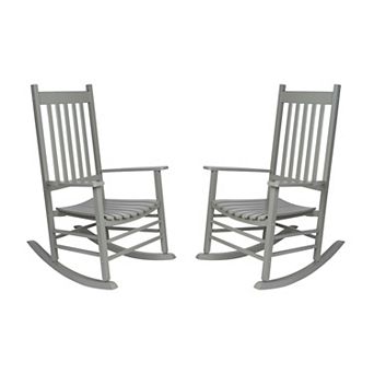 Shine Company 2 pc Vermont Indoor/Outdoor Wooden Porch Rocker Set