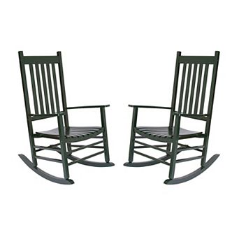 Shine Company 2 pc Vermont Indoor/Outdoor Wooden Porch Rocker Set
