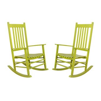 Shine Company 2 pc Vermont Indoor/Outdoor Wooden Porch Rocker Set