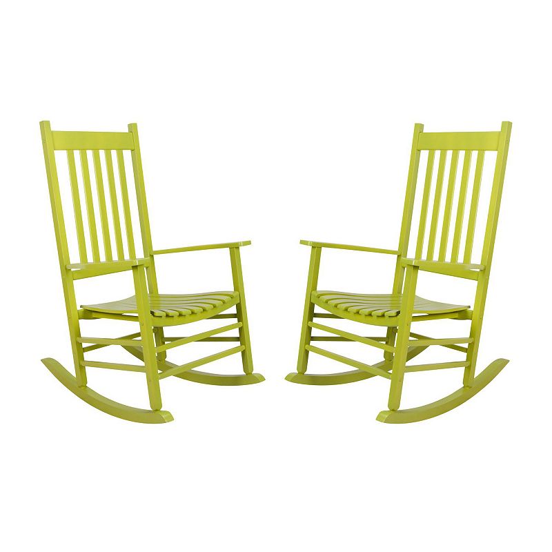 Shine Company 2-Piece Vermont Indoor/Outdoor Wooden Porch Rocker Set, Line