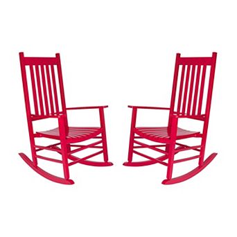 Shine Company 2 pc Vermont Indoor/Outdoor Wooden Porch Rocker Set