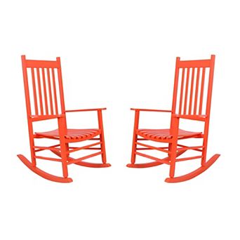 Shine Company 2 pc Vermont Indoor/Outdoor Wooden Porch Rocker Set