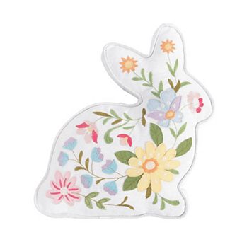 C&F Home Floral Bunny Shaped Easter Throw Pillow