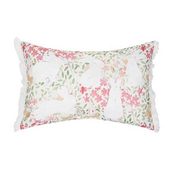 C&F Home Bunny Rabbit Floral Easter Throw Pillow