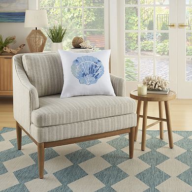 Mina Victory Lifestyle Raised Printed Seashell Indoor Throw Pillow