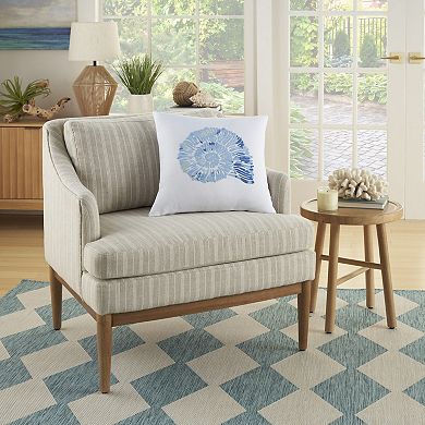 Mina Victory Lifestyle Raised Print Nautical Indoor Throw Pillow