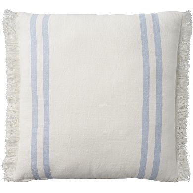 Mina Victory Lifestyle Cotton Linen Stripes Indoor Throw Pillow
