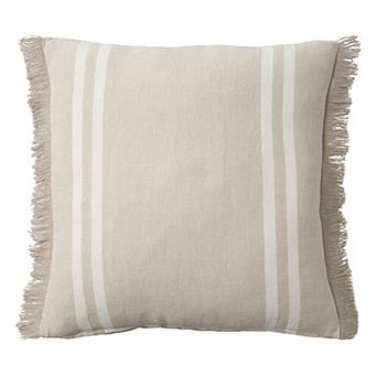 Mina Victory Lifestyle Cotton Linen Stripes Indoor Throw Pillow