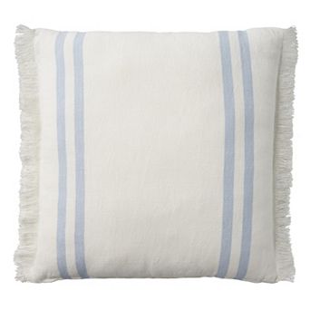 Mina Victory Lifestyle Cotton Linen Stripes Indoor Throw Pillow