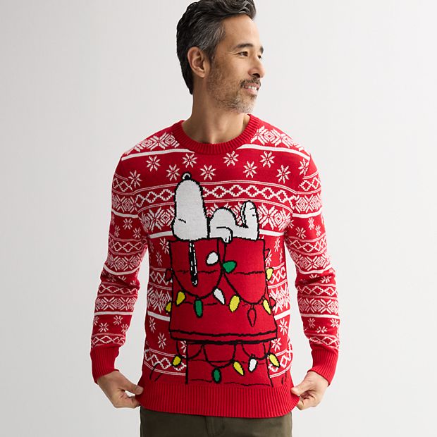 Men s Peanuts Snoopy Holiday Sweater
