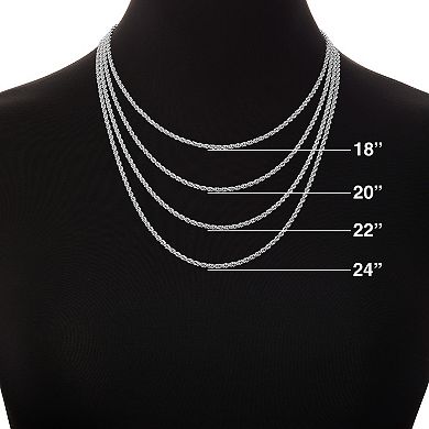 PRIMROSE Sterling Silver Polished Beads Station Curb Chain Necklace
