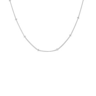 PRIMROSE Sterling Silver Polished Beads Station Curb Chain Necklace