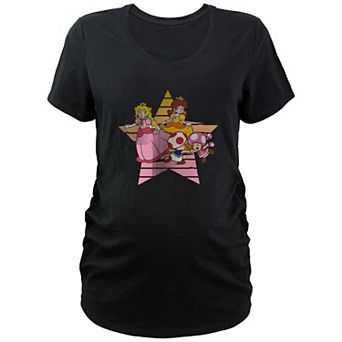 Maternity Super Mario Bros Princess Peach And Friends Graphic Tee