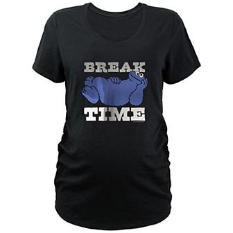Maternity Sesame Street Cookie Monster Break Time Graphic Tee