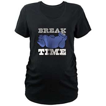 Maternity Sesame Street Cookie Monster Break Time Graphic Tee