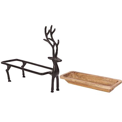 Reindeer Decorative Tray Table Decor