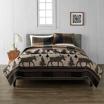 Cuddl Duds Scenic Lodge Flannel Quilt Set