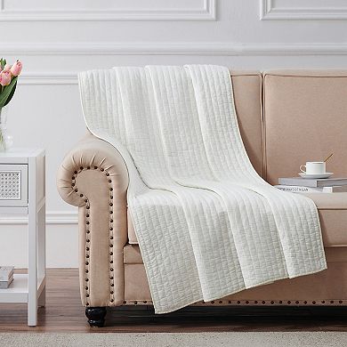 Greenland Home Fashions Monterrey White Throw Blanket