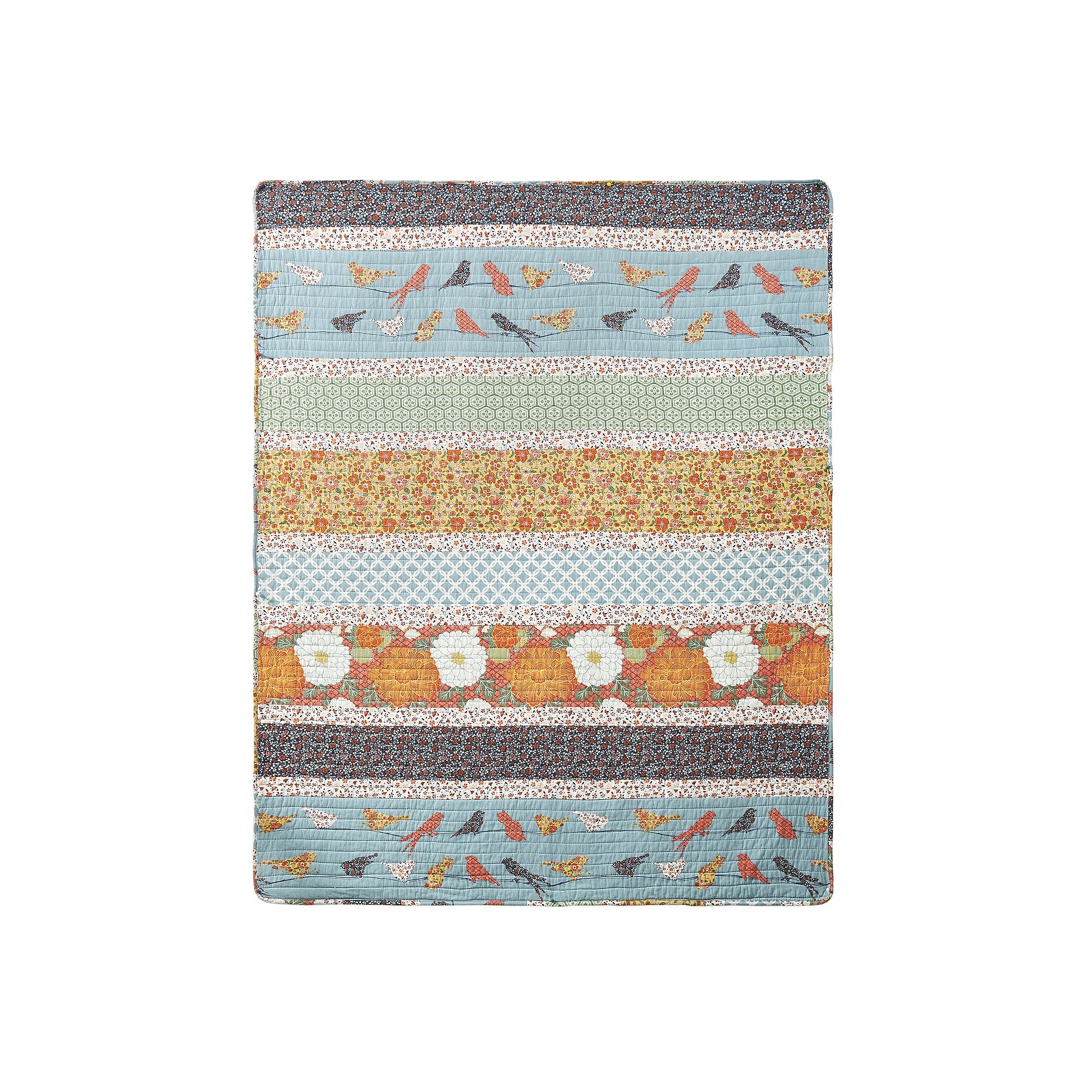 Greenland Home Fashions Penelope Throw Blanket, Calico Stripe
