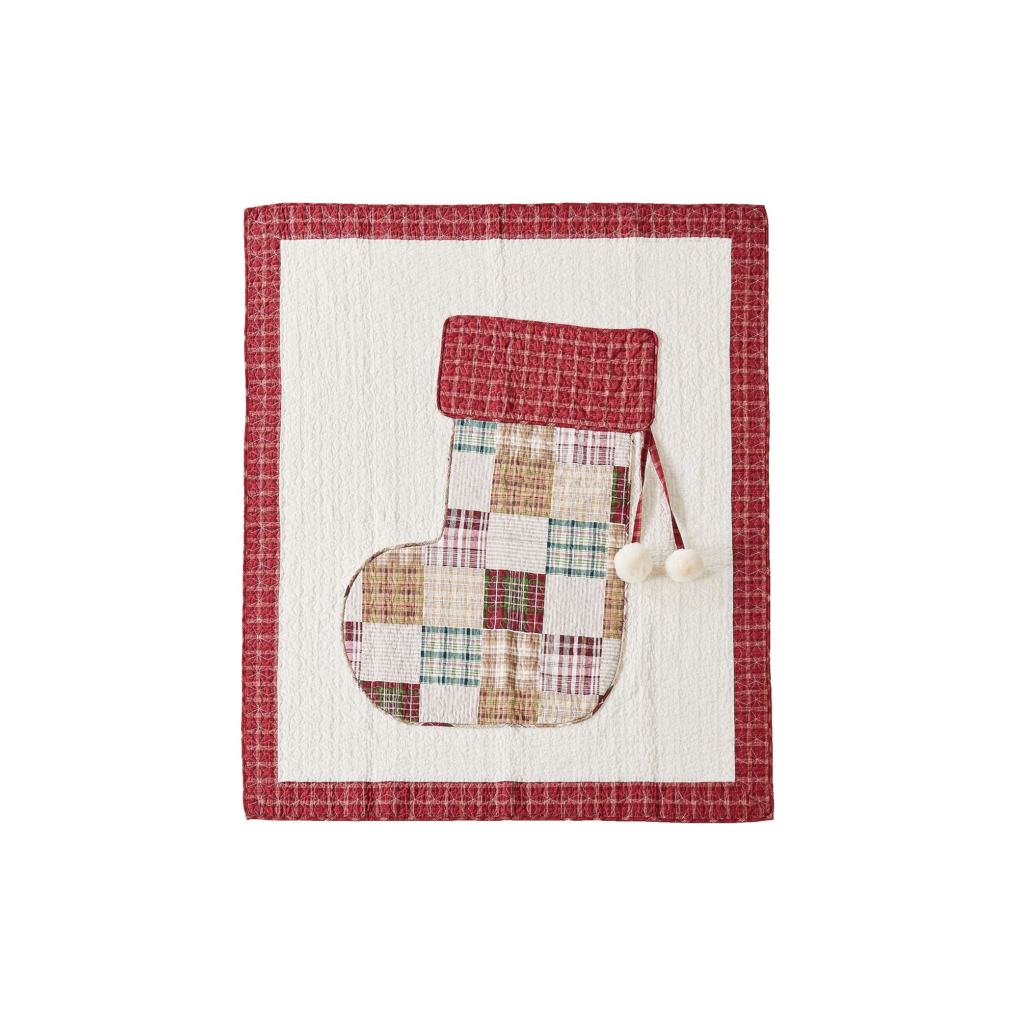 Greenland Home Fashions Jolly Stocking Throw Blanket, Red