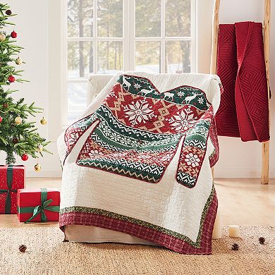 Greenland Home Fashions Christmas Sweater Throw Blanket