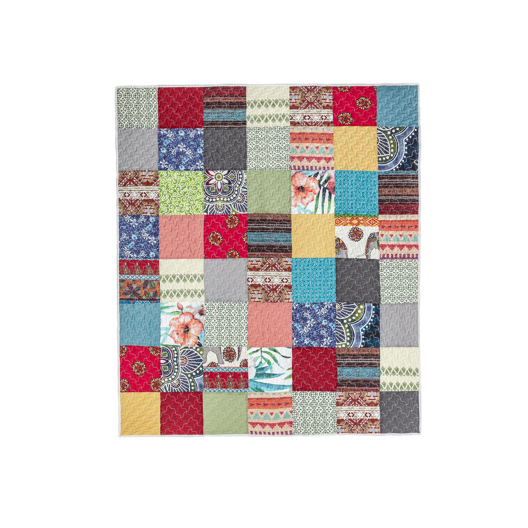 Greenland Home Fashions Renee Upcycle Throw Blanket, Multi