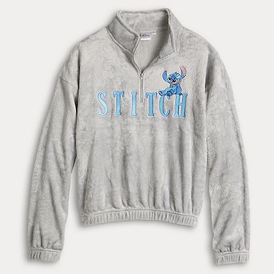 Disney's Lilo & Stitch Winky Face Juniors' Woobie Quarter-Zip Pullover