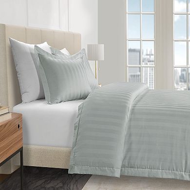 Hotelier Damask Striped Comforter Set