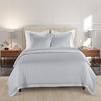 Hotelier Damask Striped Comforter Set
