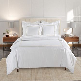 Hotelier Baratta Stitch Duvet Cover Set with Shams
