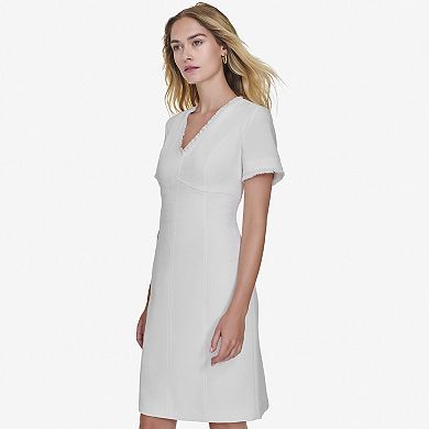Women's Andrew Marc Short Sleeve V-Neck Sheath Dress