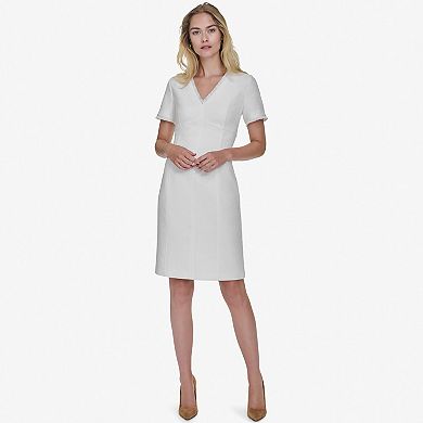 Women's Andrew Marc Short Sleeve V-Neck Sheath Dress