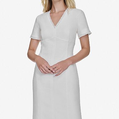 Women's Andrew Marc Short Sleeve V-Neck Sheath Dress