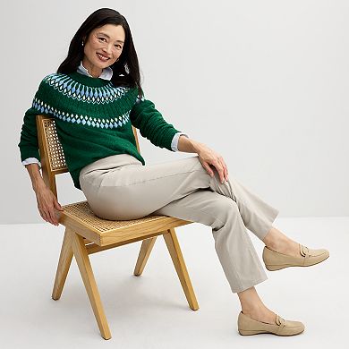Women's Croft & Barrow® Fairisle Ringer Knitted Pullover Sweater