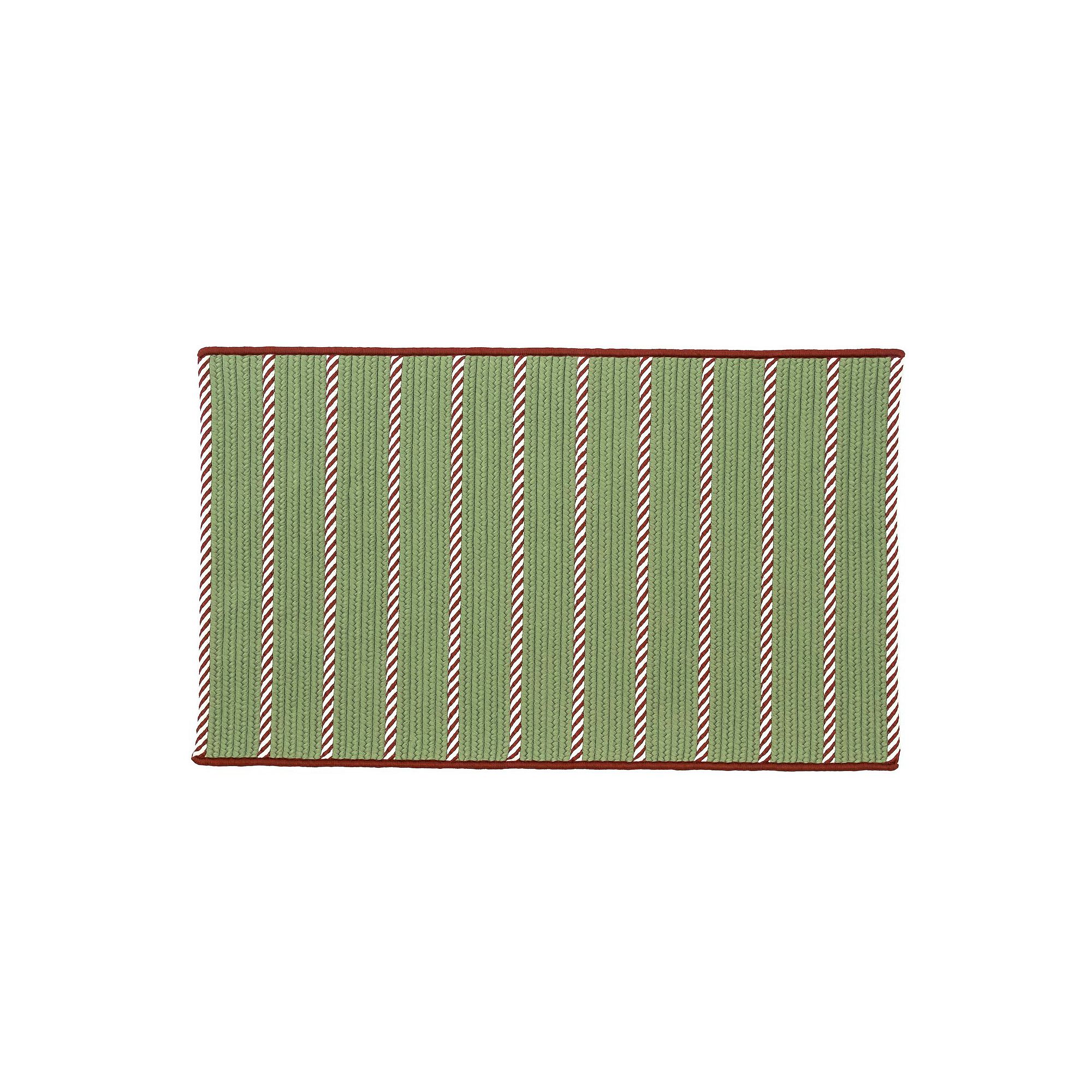 Colonial Mills Elf Stripe Reversible Throw or Area Rug, Field Green