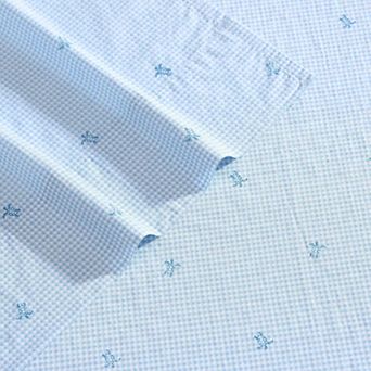 Laura Ashley Turtle Gingham Blue Sheet Set
