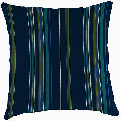 Jordan Manufacturing Sunbrella 16" x 16" Canvas Regatta Blue Solid Square Knife Edge Outdoor Throw Pillow (2-Pack)