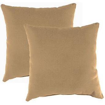Jordan Manufacturing Sunbrella Canvas Regatta Square Knife-Edge Outdoor Throw Pillow 2-Pack