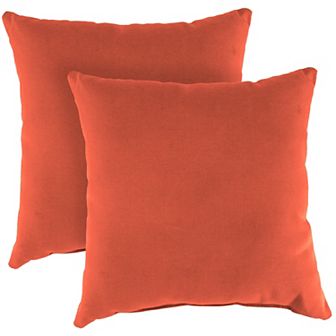 Jordan Manufacturing Sunbrella Canvas Regatta Square Knife-Edge Outdoor Throw Pillow 2-Pack