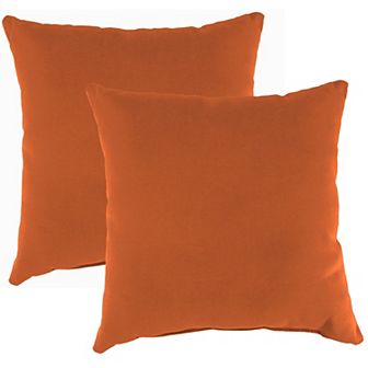 Jordan Manufacturing Sunbrella Canvas Regatta Square Knife-Edge Outdoor Throw Pillow 2-Pack